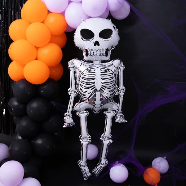 Folieballong Halloweenskelett 86x158cm