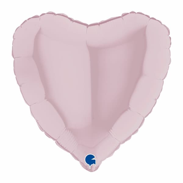 Folieballong - Hjärta Pastellrosa 45 cm
