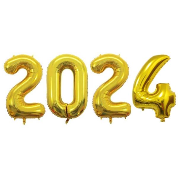 2024 Sifferballonger för Nyår 102cm STORA Guld