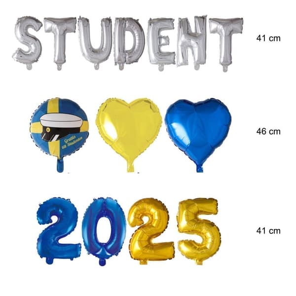 Student Dekorationer Ballonger, Festtillbehör för Examensfest Paket Studentballonger Studentfirande Studentfest,