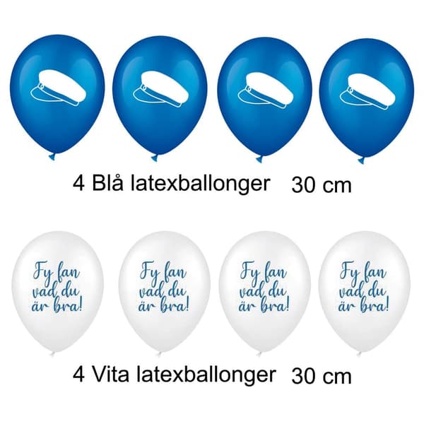 Student Dekorationer Studentfest Paket Ballonger, Girlanger, Examensdekorationer - Komplett Set för Studentmottagning