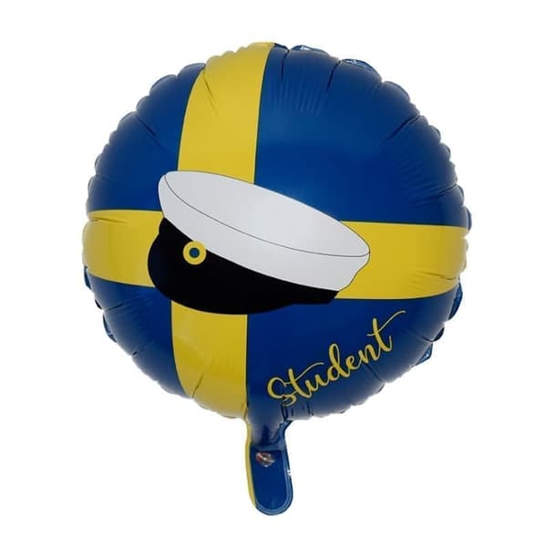 Student ballonger Set - Gul & Blå Latex & Folieballonger med Konfetti för Studentfest Examen Dekorationer