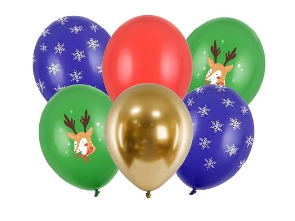 Ballonger- Merry Christmas Jul 30cm 6-pack