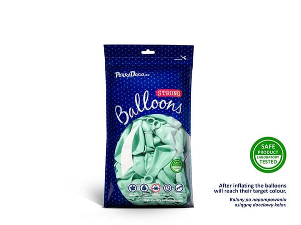 Ljus mint Ballonger |Starka Ballonger 12cm, 10st Pastell ljus mint