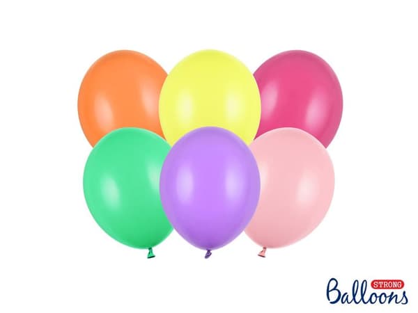 Pastel Mix Ballonger | Starka Ballonger  12cm, 10st Pastell mix