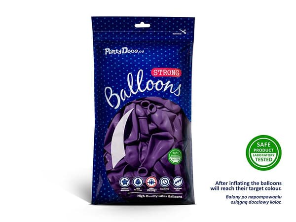 Lila Ballonger | Starka ballonger 23cm, 10st Lila