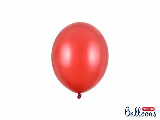 Metalic röd Ballonger | Strong Balloons 12cm, 10st Metall röd