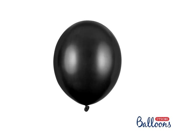 Svart Ballonger | Starka ballonger Metall 23cm, 10st svart