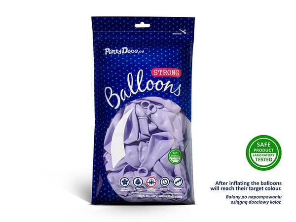 Ljus Lilla Ballonger | 10st Starka Ballonger 12cm, Ljus lila Westeria