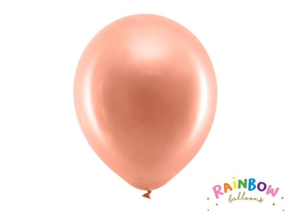Metalic Rose Guld | 10st Rainbow Ballonger 30cm rosé guld
