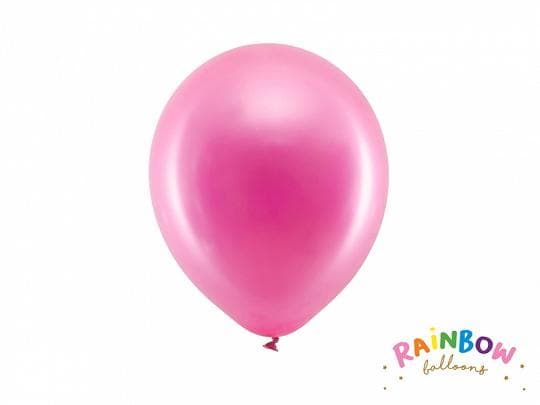 Metallic rosa Ballonger 23cm 10st Rainbow