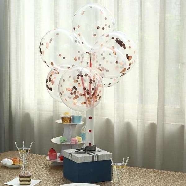 Konfettiballonger Roseguld 6-pack, 30cm
