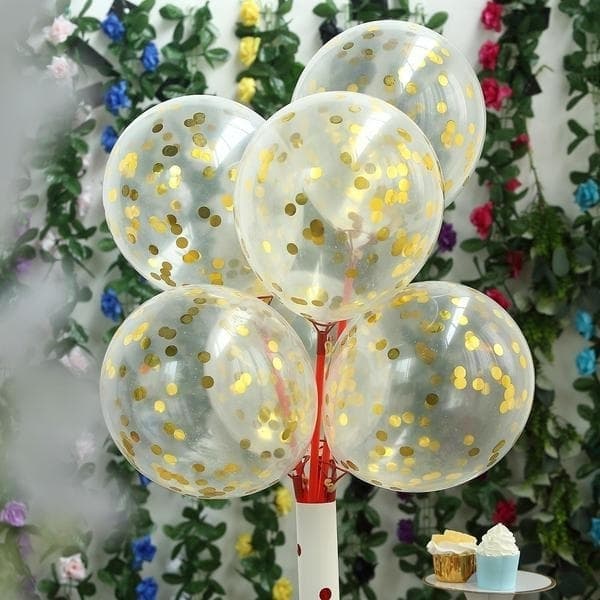 Konfettiballonger Guld 6-pack, 30cm
