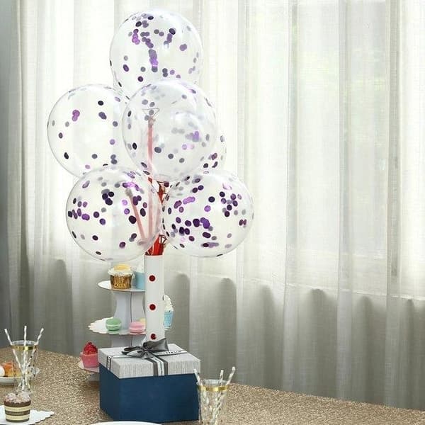 Konfettiballonger Lila 6-pack, 30cm