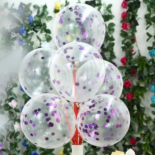 Konfettiballonger Lila 6-pack, 30cm