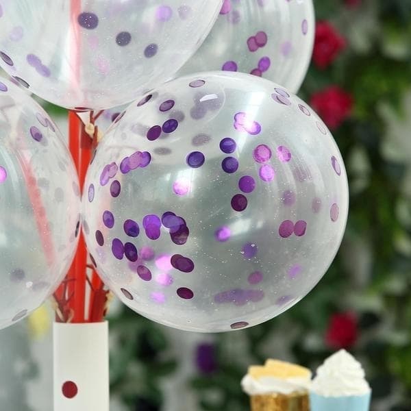 Konfettiballonger Lila 6-pack, 30cm