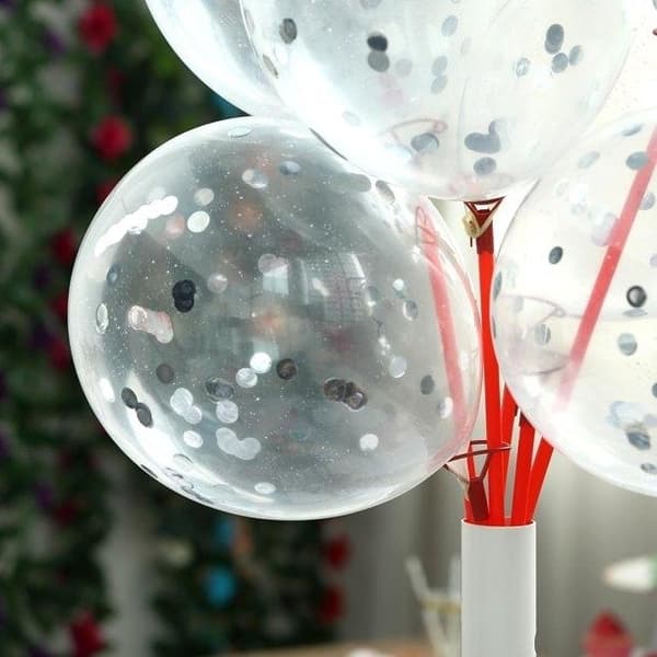 Konfettiballonger Silver 6-pack, 30cm