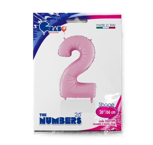 Nummer "2" Pastellrosa