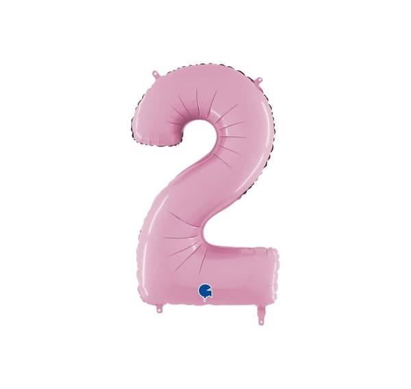 Nummer "2" Pastellrosa