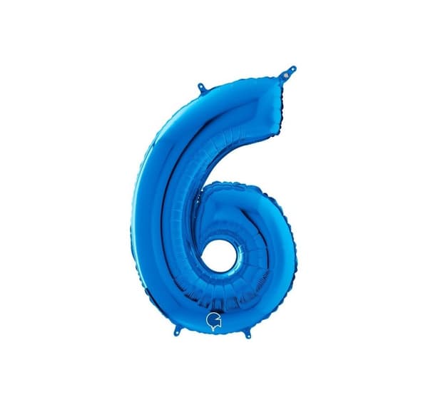 Nummer "6" blå