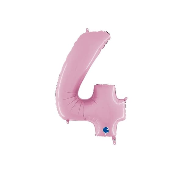 Nummer "4" Pastel Pink