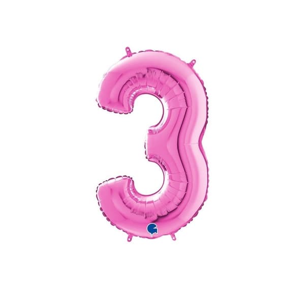 Nummer "3" magenta