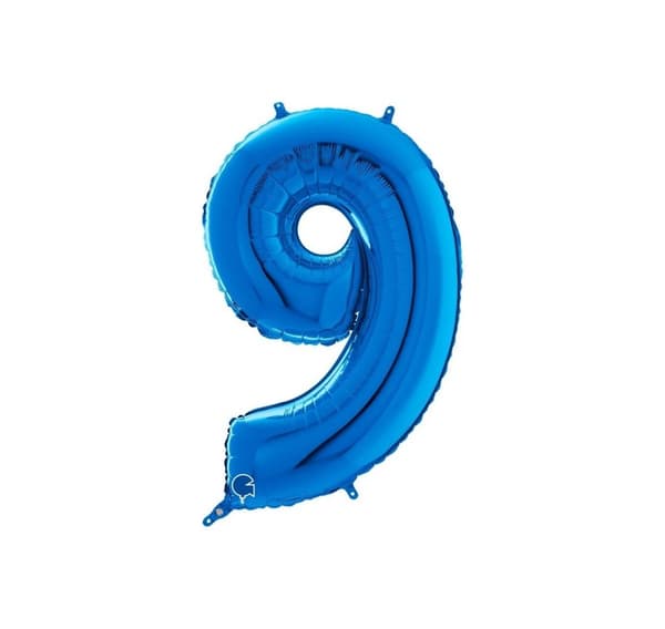 Nummer "9" blå