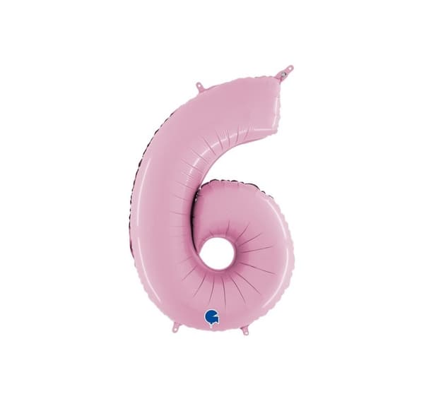 Nummer "6" Pastellrosa