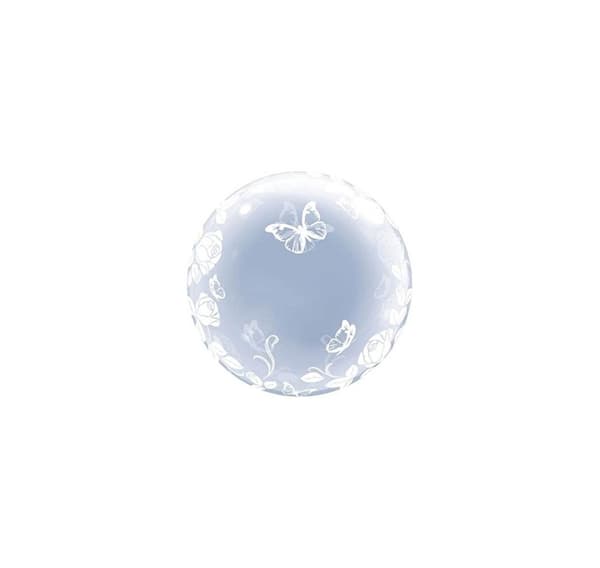 Elegant roser og sommerfugles Bubbles ballon