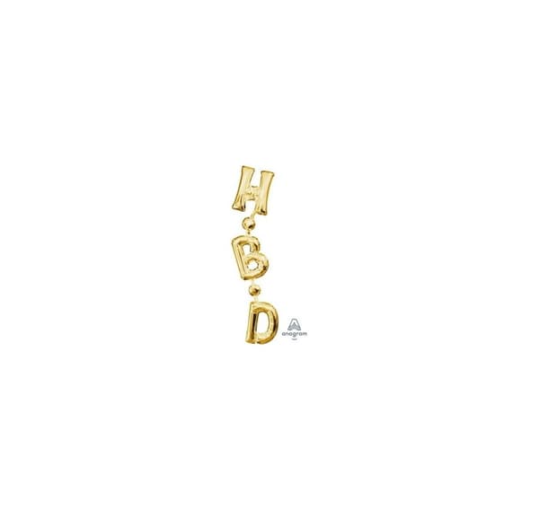 Shape Phrase "HBD" guld 17 x 81 cm
