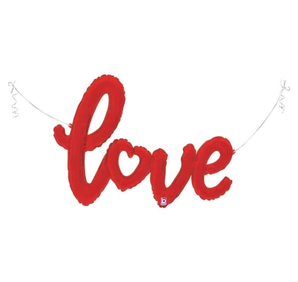 Bokstavene 'Love Script Red'