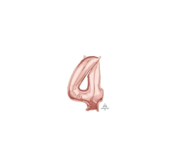 Nummer "4" rosa guld
