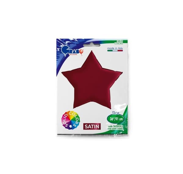 Star satin kirsebær ballon