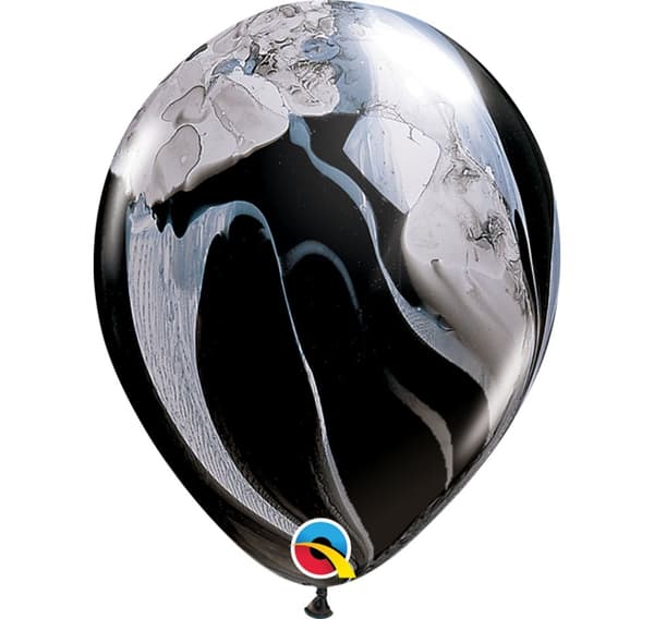 11' Blk&Wht Superagate ballonger (pakke med 25)