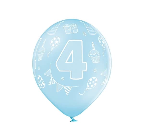 Latex sæt '4th Birthday' (6 stk)