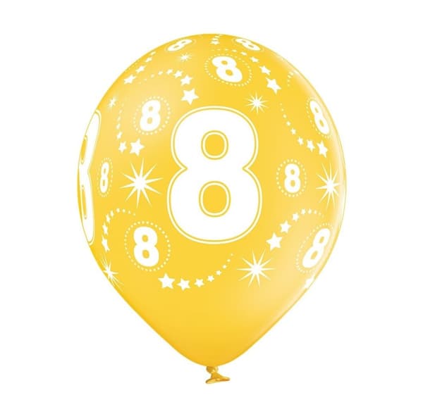 Latex sæt '8th Birthday' (6 stk)