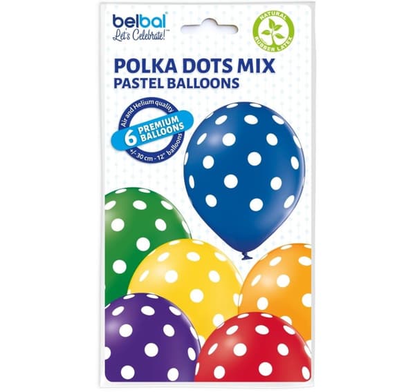 Lateksisetti 'Polka Dots ass' (6 kpl)