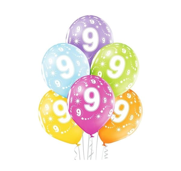 Latekssett '9th Birthday' (6 stk)
