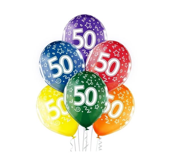 Latex sæt '50th Birthday' (6 stk)