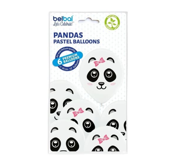 Latex sæt 'Pandas' (6 stk)