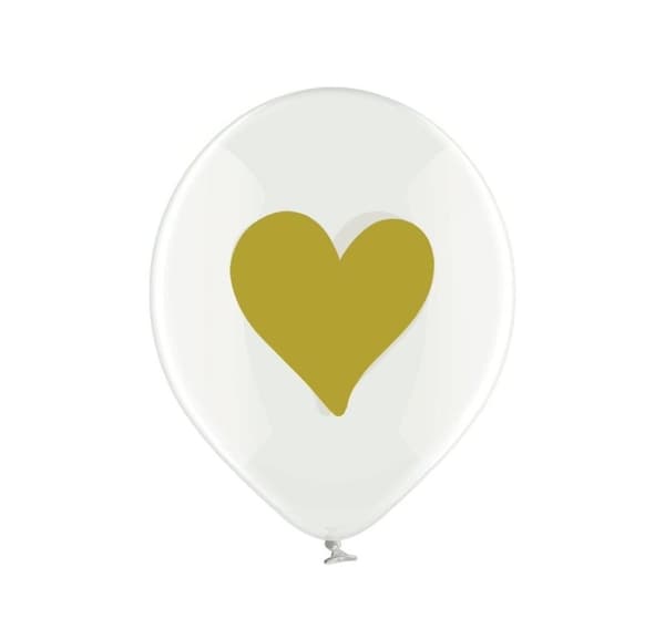Latekssett 'Gold Hearts' (6 stk)