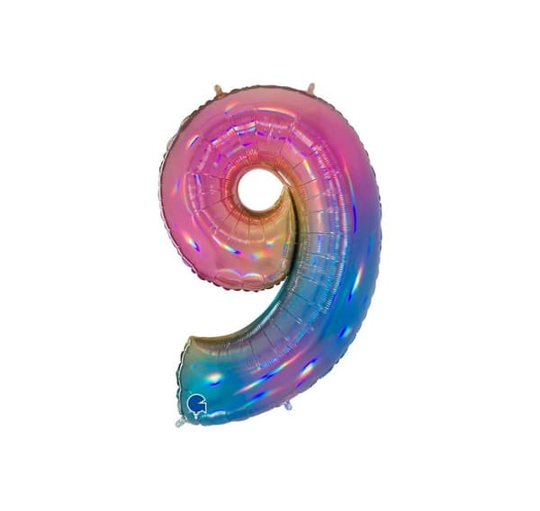 Nummer "9" regnbue