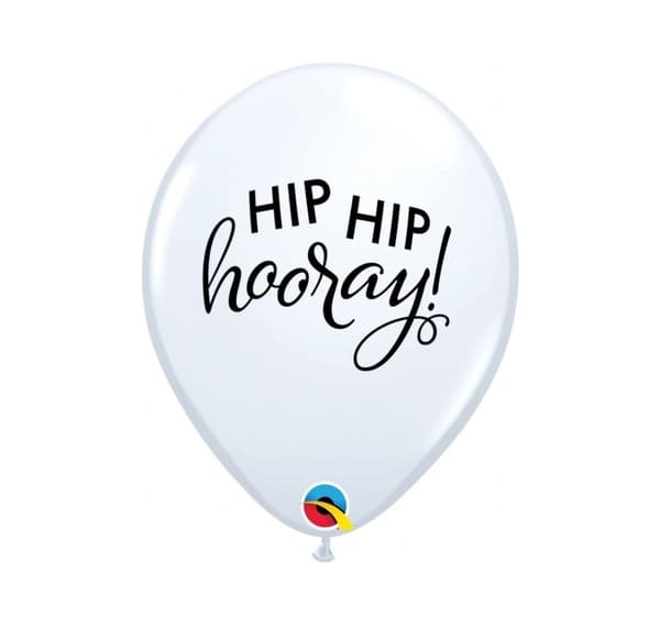 11' Latex-ilmapallot (Simply Hip Hip Hooray), 25 kpl pakkauksessa