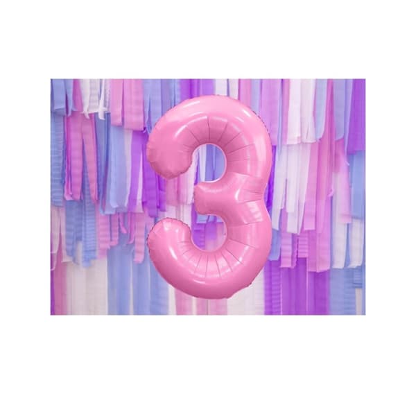 Nummer "3" Pastel Pink