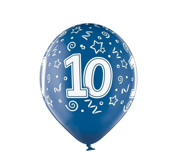 Latex sæt '10th Birthday' (6 stk)