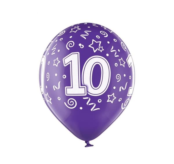 Latex sæt '10th Birthday' (6 stk)