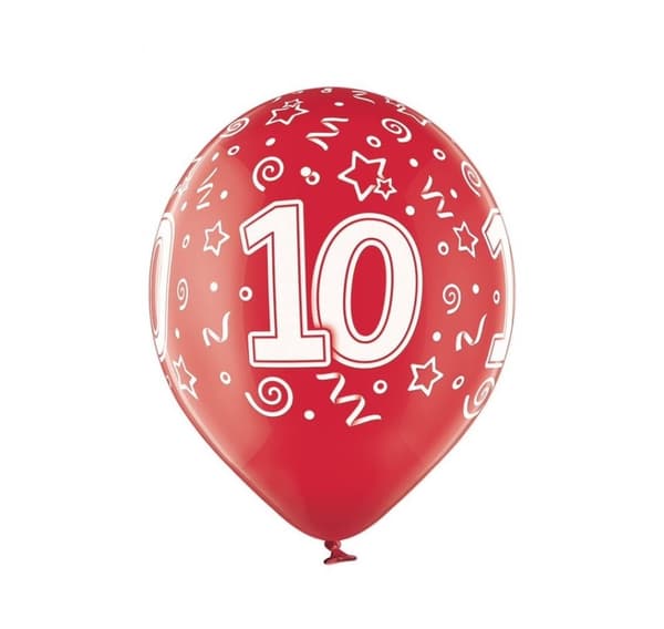 Latex sæt '10th Birthday' (6 stk)