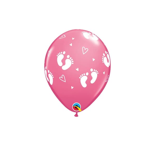 Lateksisetti 'Baby Footprint & Hearts rose' (6 kpl)