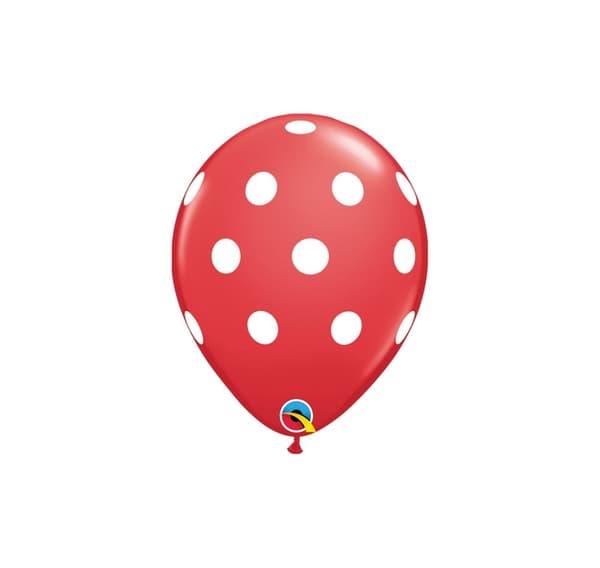 Latex sæt 'Big Polka Dots Red' (6 stk)