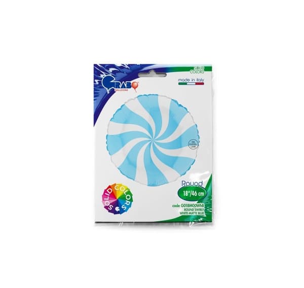 Candy Swirl valkoinen-sininen ilmapallo